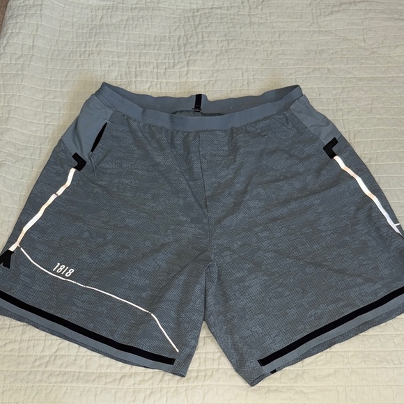 Lululemon Athletica Black and Gray Men's Athletic Shorts - Picture 1 of 5